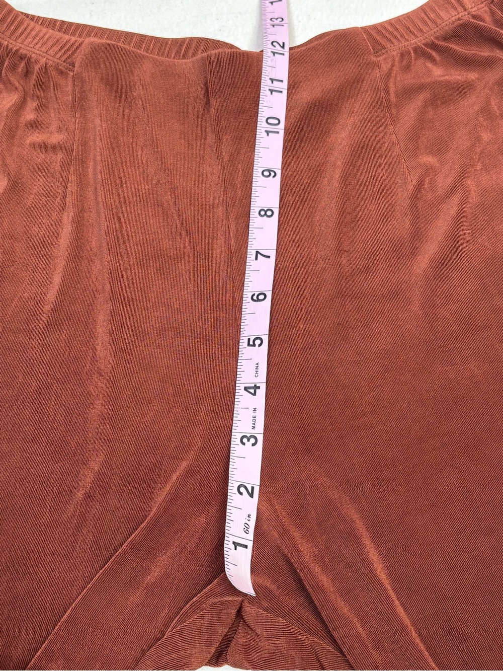 Chico’s Travelers 2 (Large) SHORT Stretchy Terracotta Color Slinky Wide Leg Pant - Picture 11 of 12